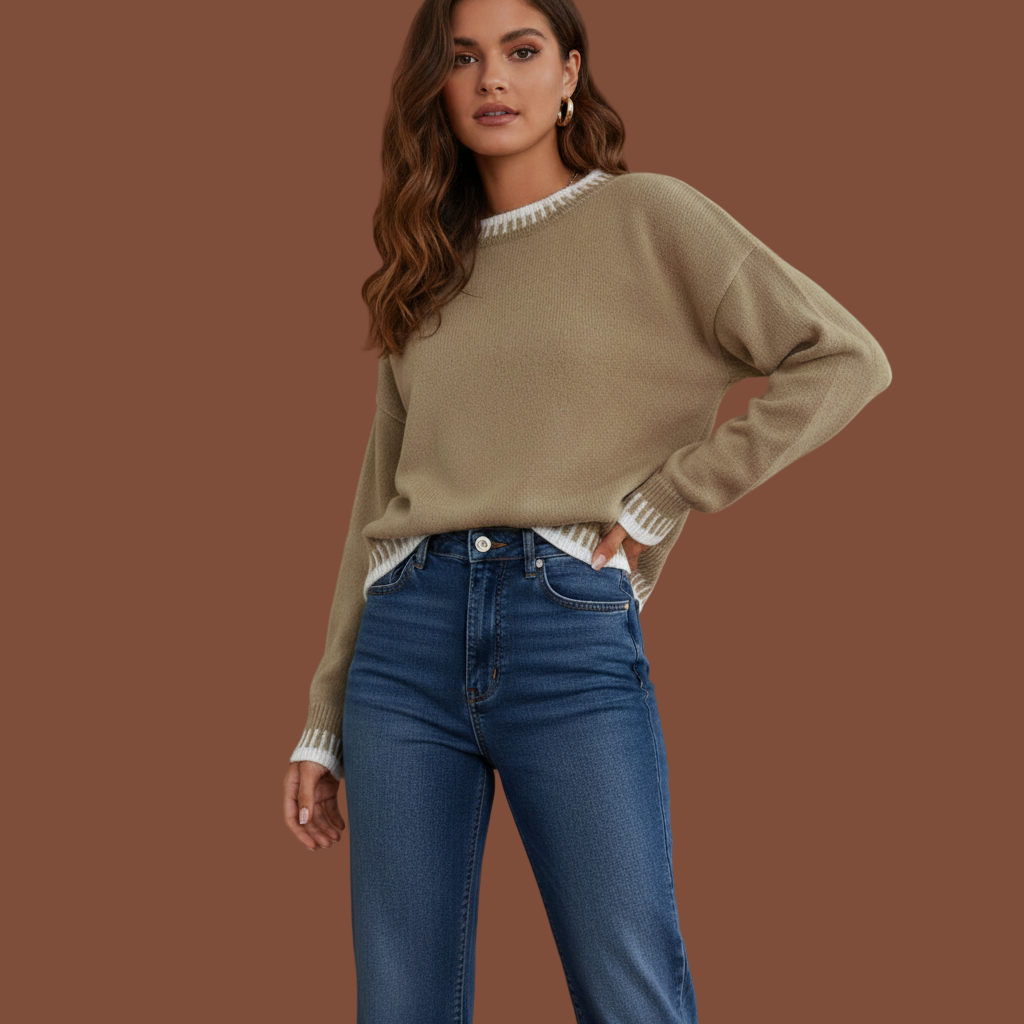 Lafayte Contrast Stitching  Loose Sweater